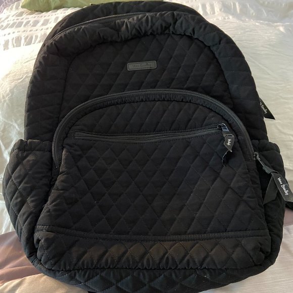 Vera Bradley Handbags - Vera Bradley Black Microfiber Campus Backpack